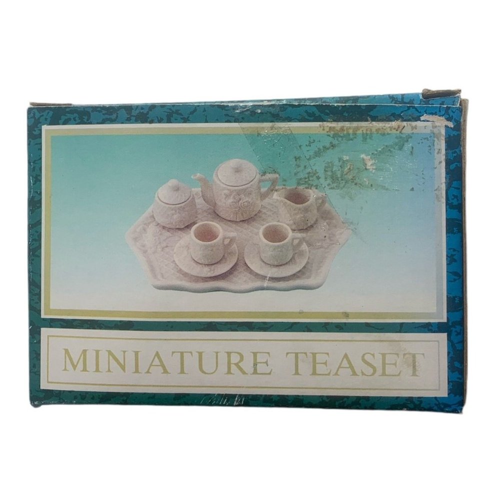 New World Bazaars Inc. Floral Fantasy Miniature Tea 8 Piece Set Beige - Picture 6 of 8